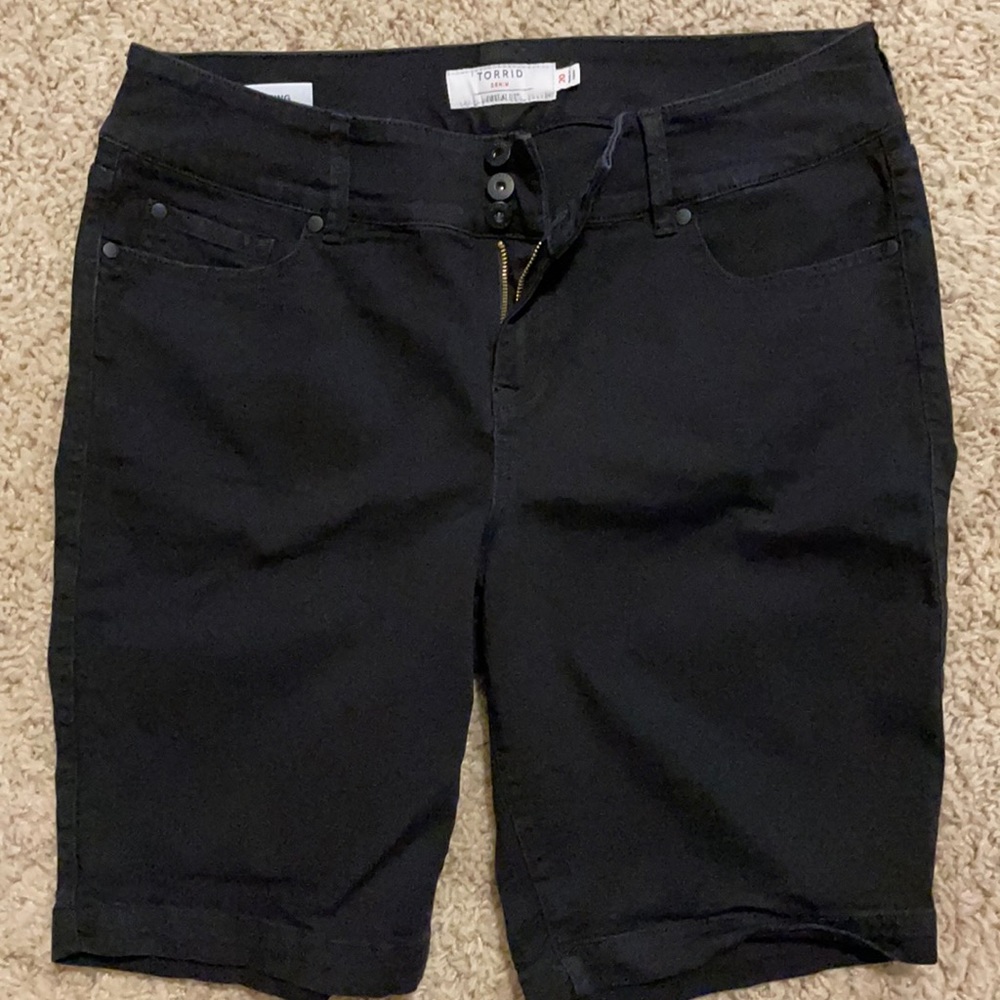 Torrid Black Bermuda Jegging Shorts